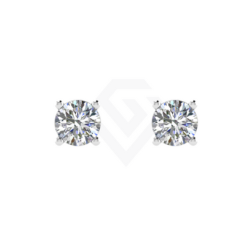 1ct Round Brilliant Lab Diamond Stud Earrings in 9ct White Gold