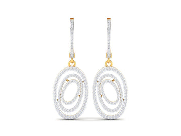 1.4ct Long Diamond Drop Earrings In 14ct Yellow Gold