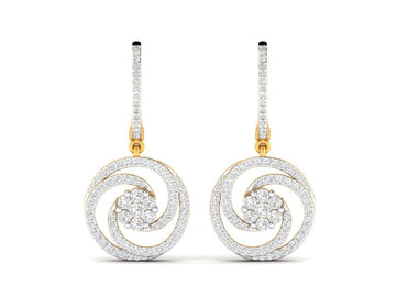 1.40ct Long Diamond Drop Earrings In 14ct Yellow Gold