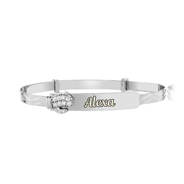 Silver Babies’ CZ Boxing Glove Expanding Bangle