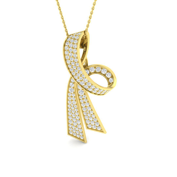 1.57ct Lab-Grown Diamond Ribbon Pendant Necklace