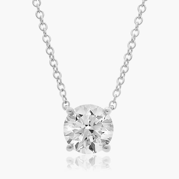 1.5ct Round Brilliant Lab Diamond Solitaire Pendant in 9ct White Gold