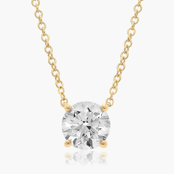 1.5ct Round Brilliant Lab Diamond Solitaire Pendant in 9ct Yellow Gold