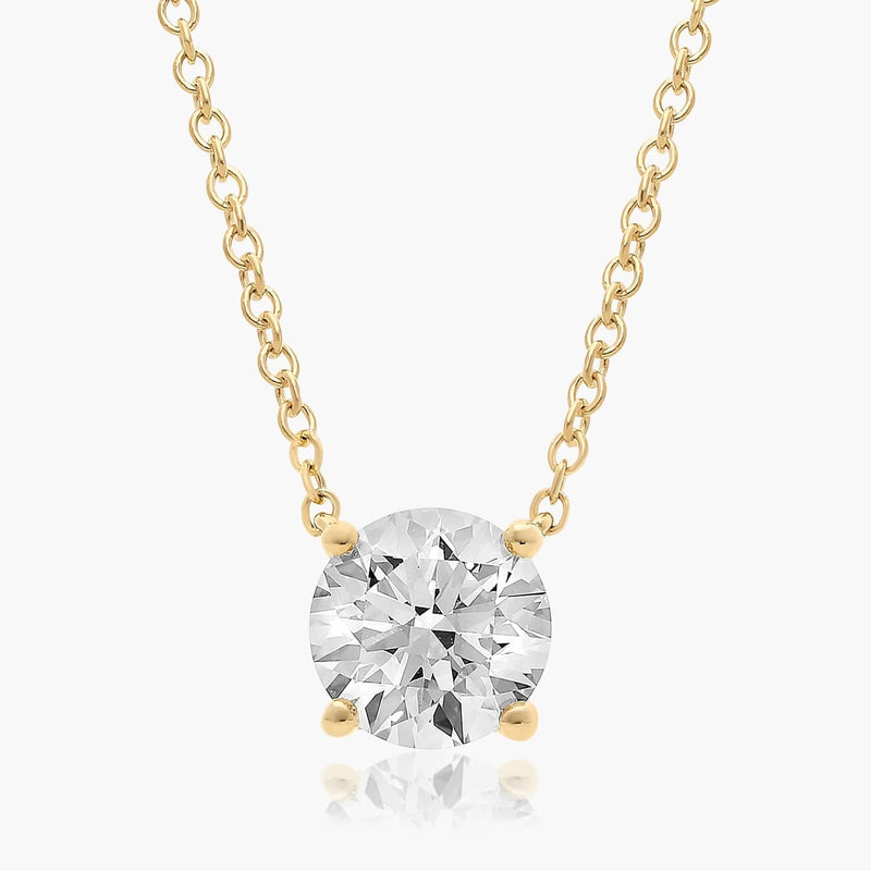 1.5ct Round Brilliant Lab Diamond Solitaire Pendant in 9ct Yellow Gold