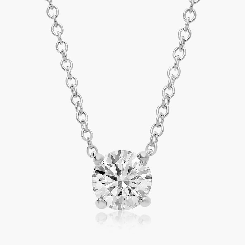 1ct Round Brilliant Lab Diamond Solitaire Pendant in 9ct White Gold