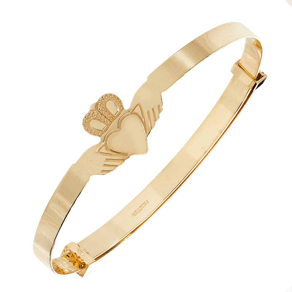 9ct Yellow Gold Claddagh Baby Bangle