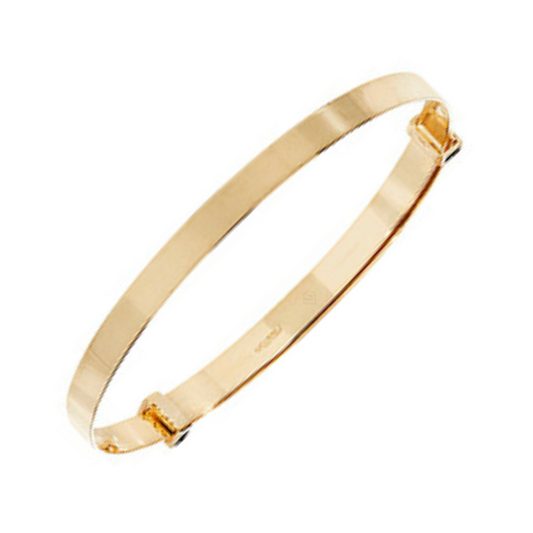 9ct Yellow Gold Plain Expanding Baby Bangle