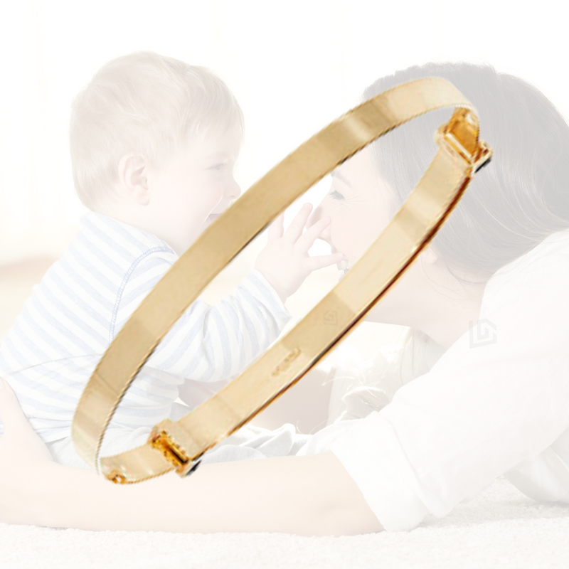 9ct Yellow Gold Plain Expanding Baby Bangle