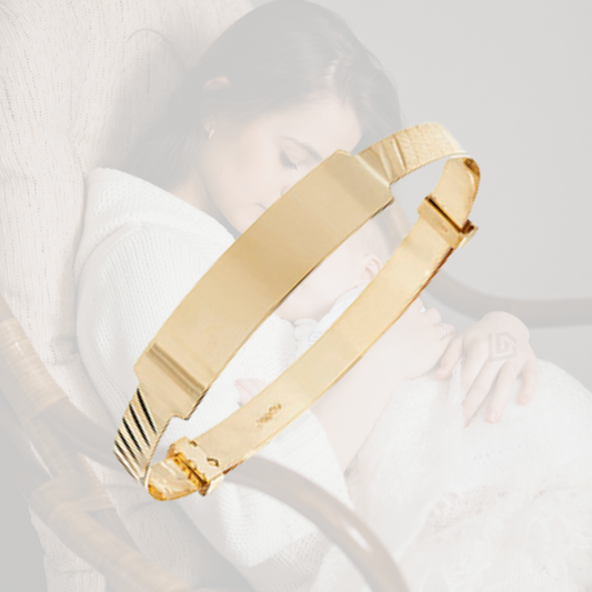 9ct Yellow Gold Engravable Baby Identity Bangle