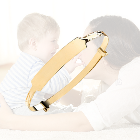 9ct Yellow Gold Engravable Baby Identity Bangle