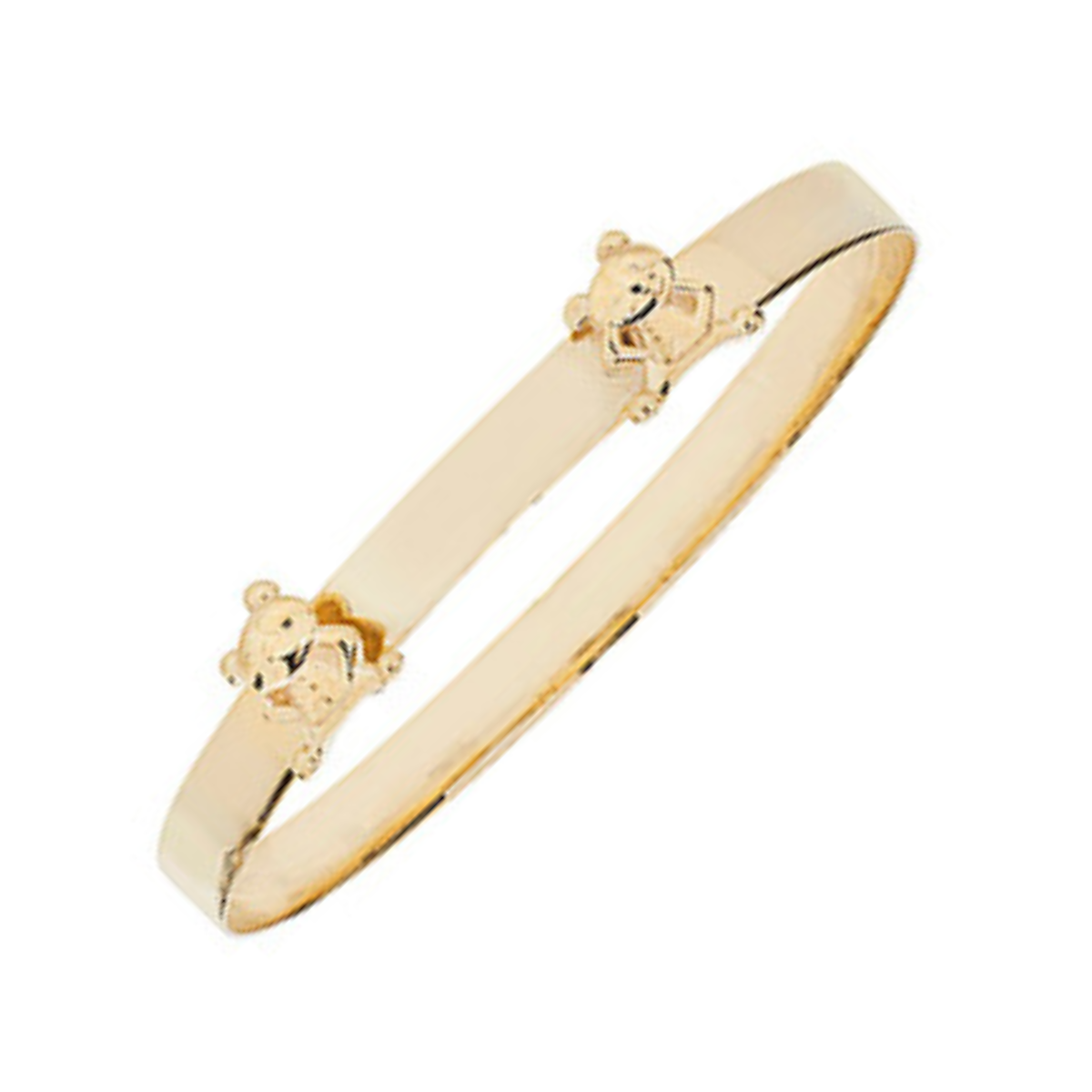 9ct Yellow Gold Baby Bangle with Teddy Bear Motifs