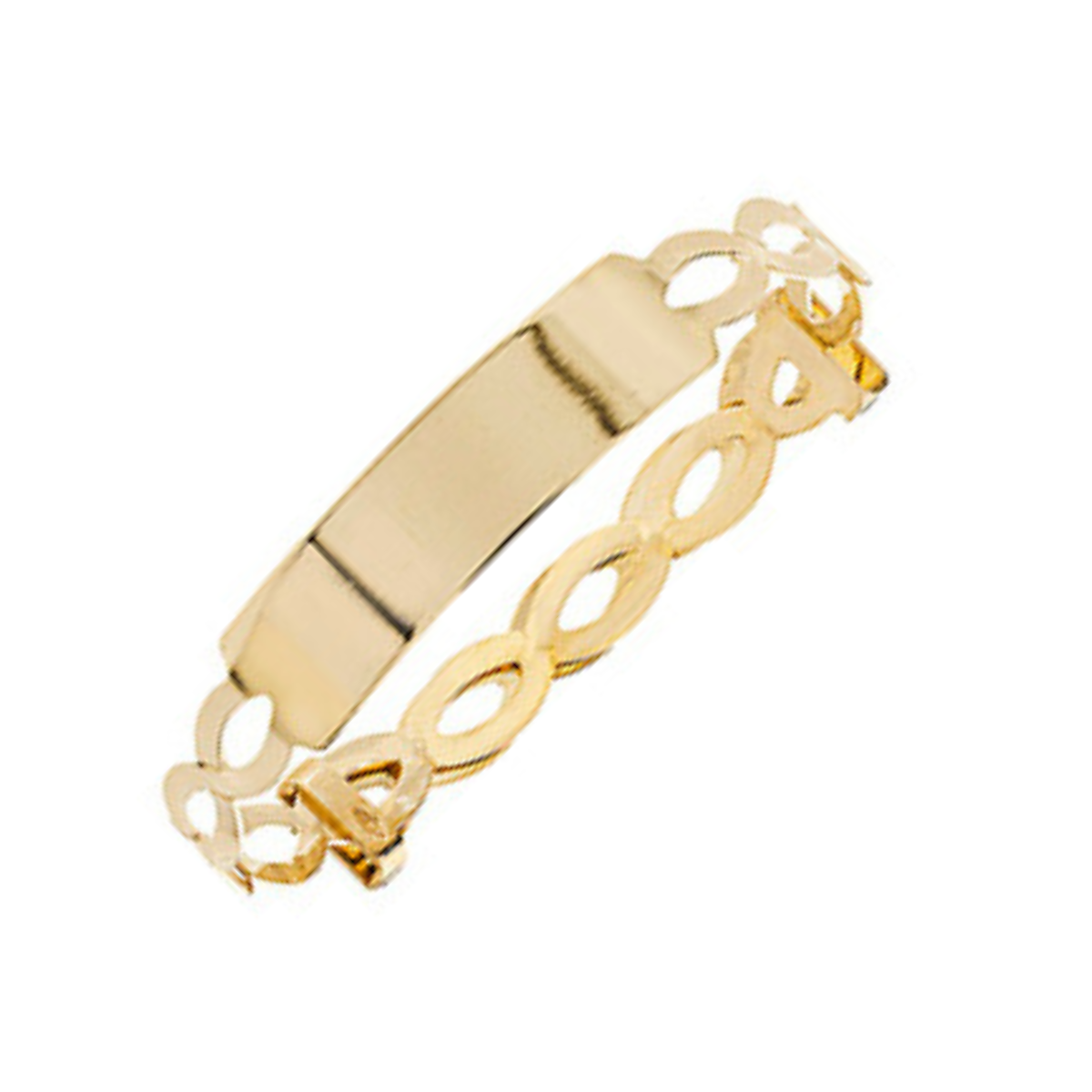 9ct Yellow Gold Baby Identity Bangle with Open Link Design