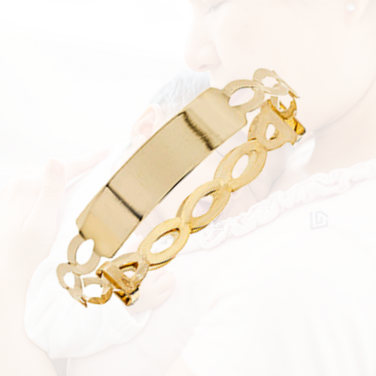 9ct Yellow Gold Baby Identity Bangle with Open Link Design