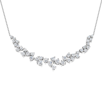 2.5ct Lab-Grown Diamond Graduated Cluster Necklace in white gold