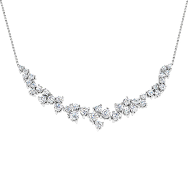 2.50ct Lab-Grown Diamond Graduated Cluster Necklace