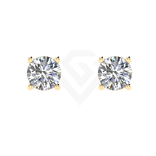 1.2ct Round Brilliant Lab Diamond Stud Earrings in 9ct Yellow Gold