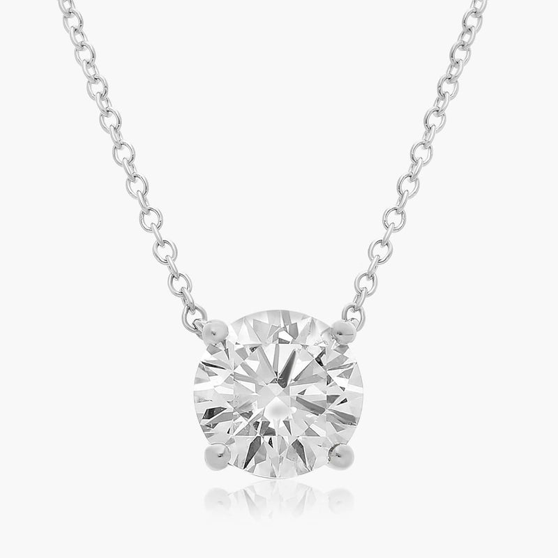 2ct Round Brilliant Lab Diamond Solitaire Pendant in 9ct White Gold