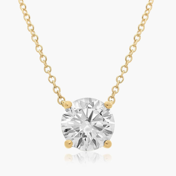 2.5ct Round Brilliant Lab Diamond Solitaire Pendant in 9ct Yellow Gold