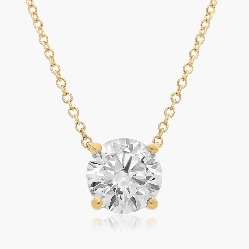 2.5ct Round Brilliant Lab Diamond Solitaire Pendant in 9ct Yellow Gold