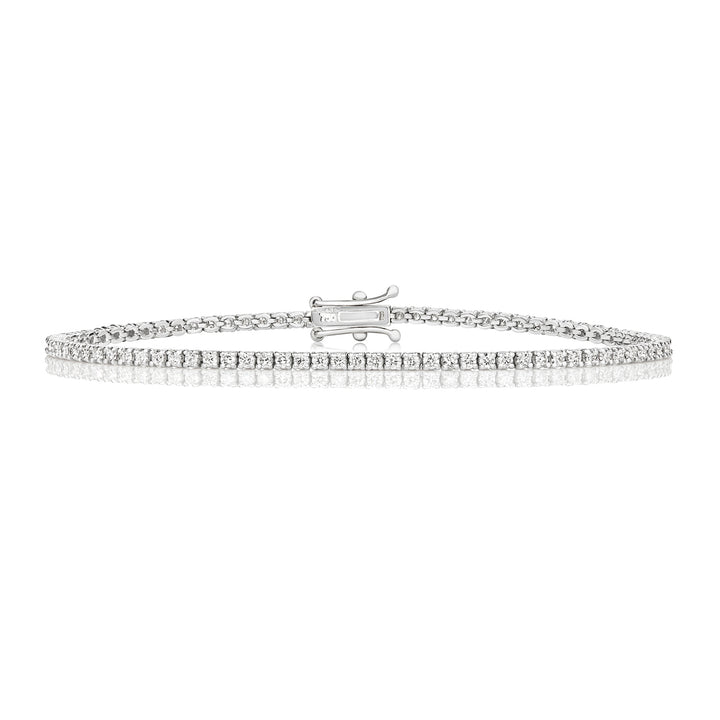 Goldlinks round diamond tennis bracelet in white gold – design image