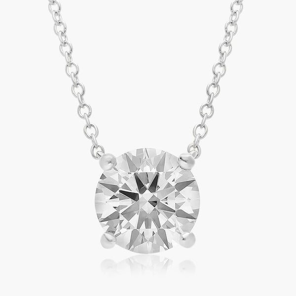 3ct Round Brilliant Lab Diamond Solitaire Pendant in 9ct White Gold