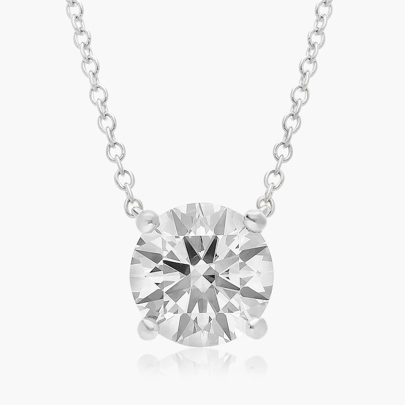 3ct Round Brilliant Lab Diamond Solitaire Pendant in 9ct White Gold