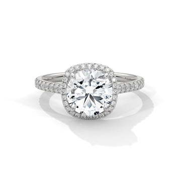 Round Halo with Diamond Set Shoulders