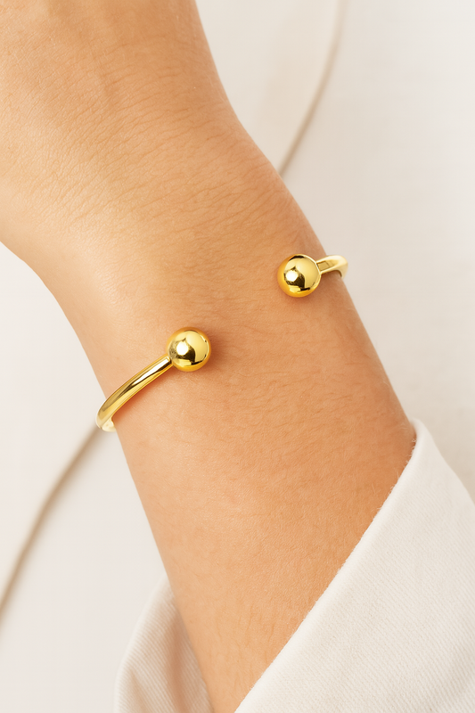 Gold Plated Sterling Silver Ladies Torque Bangle – Elegant 24ct Gold Open Cuff Bracelet