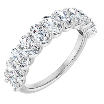 2ct Oval Diamond Ubar Style Half Eternity Ring