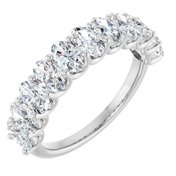 2ct Oval Brilliant Lab Diamond Half Eternity Ring in Platinum