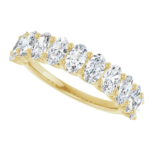 2ct Oval Diamond Ubar Style Half Eternity Ring