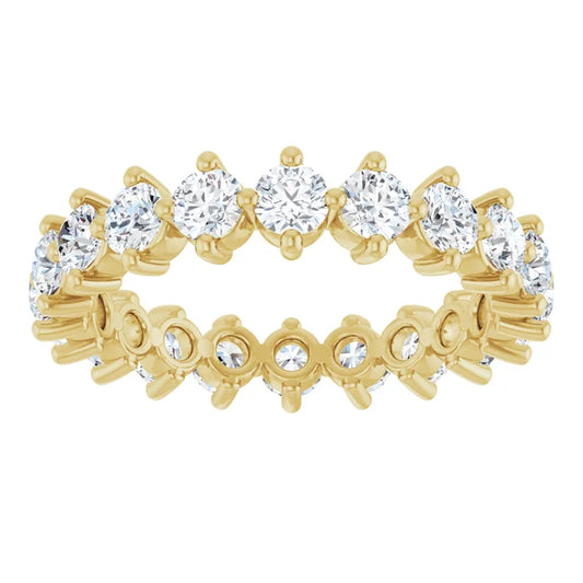 2ct Lab-Grown Diamond Eternity Band –Elegant Claw Design in 9ct Yellow Gold