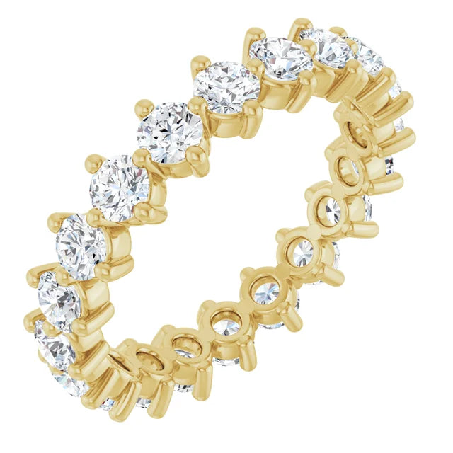 2ct Lab-Grown Diamond Eternity Band –Elegant Claw Design in 9ct Yellow Gold