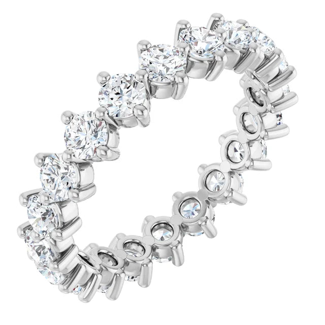 2ct Lab-Grown Diamond Eternity Band –Elegant Claw Design in Platinum 950