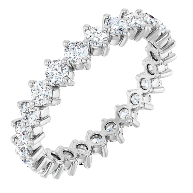 1.5ct Lab-Grown Diamond Eternity Band –Elegant Claw Design in Platinum 950