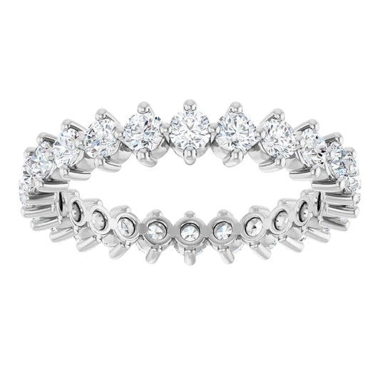 2ct Lab-Grown Diamond Eternity Band –Elegant Claw Design in Platinum 950