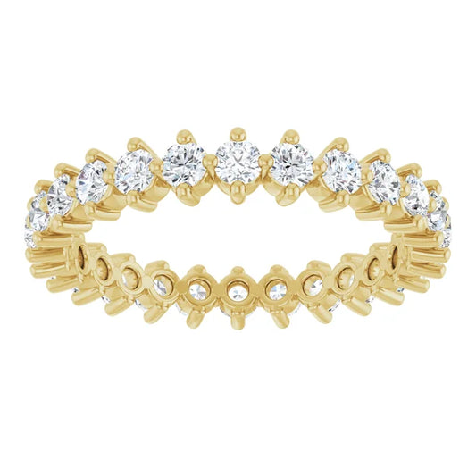 1.5ct Lab-Grown Diamond Eternity Band –Elegant Claw Design in 9ct Yellow Gold
