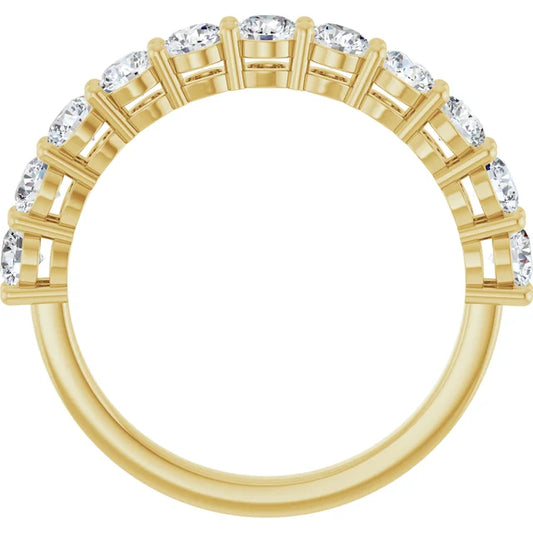 1ct Round Brilliant Lab Diamond Half Eternity Ring in 9ct Yellow Gold