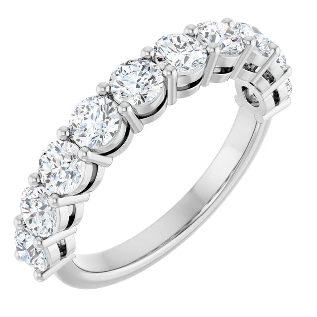 1.5ct Lab-Grown Diamond Half Eternity Ring – Claw Set, Handcrafted in 9ct White Gold