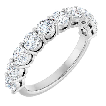 1.5ct Lab-Grown Diamond Half Eternity Ring – Claw Set, Handcrafted in 9ct White Gold