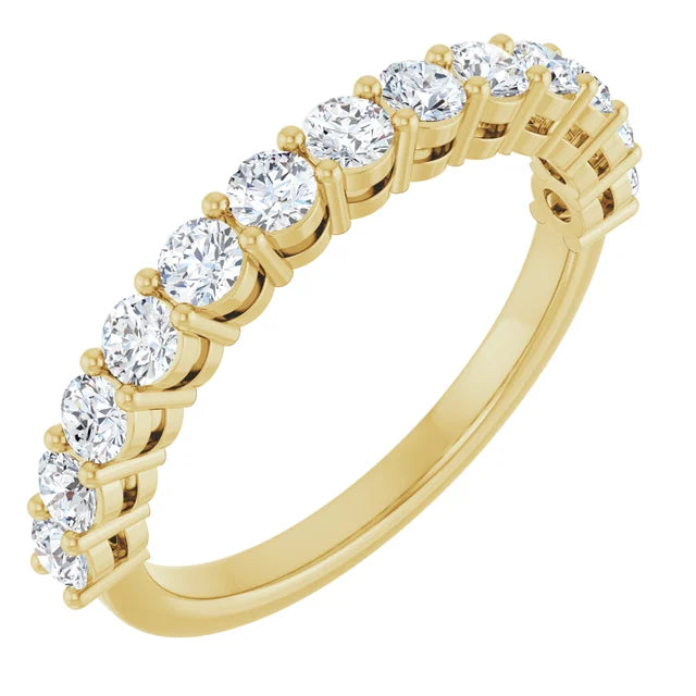 0.75ct Round Brilliant Lab Diamond Half Eternity Ring in 9ct Yellow Gold