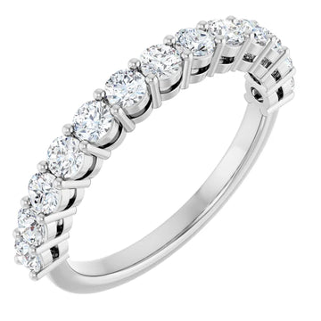 0.75ct Round Brilliant Natural Diamond Half Eternity Ring in 18ct White Gold