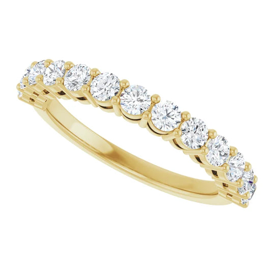 0.75ct Round Brilliant Lab Diamond Half Eternity Ring in 9ct Yellow Gold