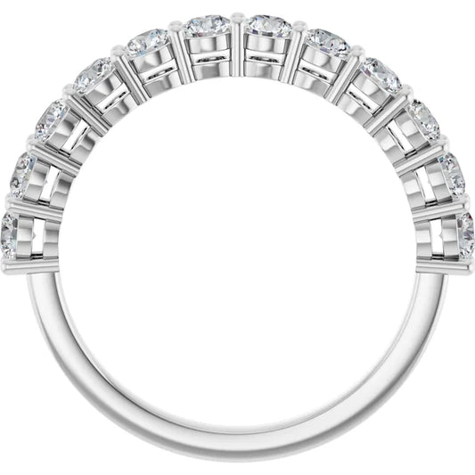 1ct Lab-Grown Diamond Half Eternity Ring – Claw Set, Handcrafted in 9ct White Gold
