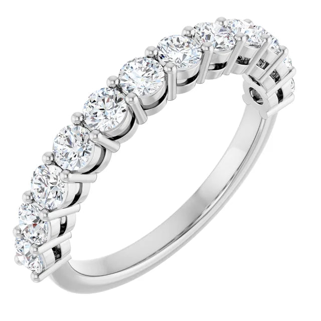 1ct Lab-Grown Diamond Half Eternity Ring – Claw Set, Handcrafted in 9ct White Gold