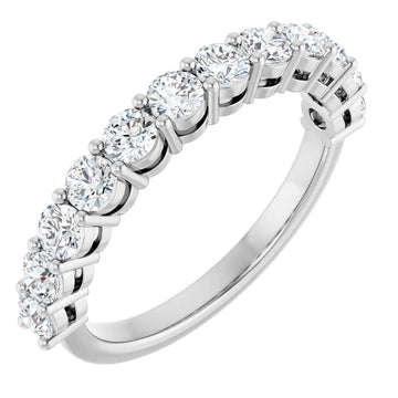 1ct Lab-Grown Diamond Half Eternity Ring – Claw Set, Handcrafted in 9ct White Gold