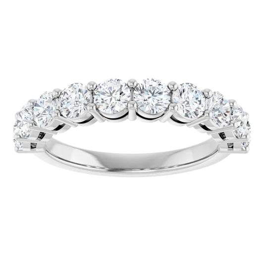 1.5ct Lab-Grown Diamond Half Eternity Ring – Claw Set, Handcrafted in 9ct White Gold