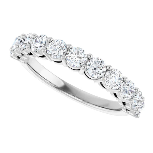 1ct Round Brilliant Lab Diamond Half Eternity Ring in 18ct White Gold