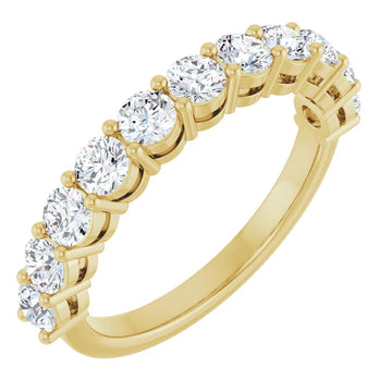 1ct Round Brilliant Lab Diamond Half Eternity Ring in 18ct Yellow Gold