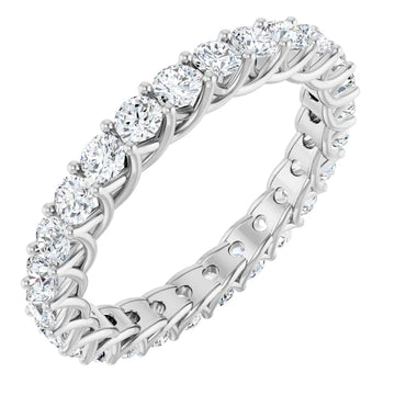 1ct Lab-Grown Diamond Eternity Band – Interwoven Claw Design in Platinum 950